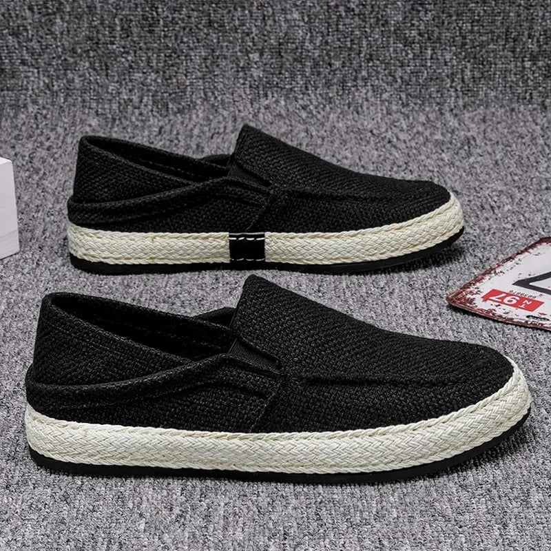 Casual Summer Canvas Men’s Shoes – Linen Fishing Style Slip-Ons 2025