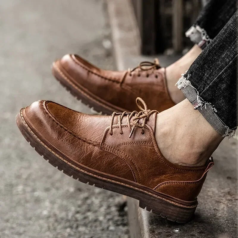 Men’s Casual Leather Shoes – Classic Handmade Loafers & Oxford Lace-Up Sneakers