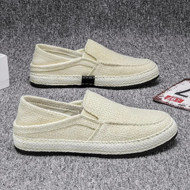 Casual Summer Canvas Men’s Shoes – Linen Fishing Style Slip-Ons 2025