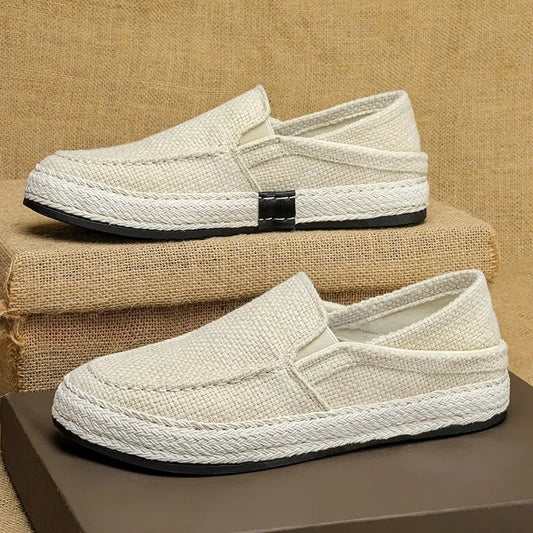 Casual Summer Canvas Men’s Shoes – Linen Fishing Style Slip-Ons 2025