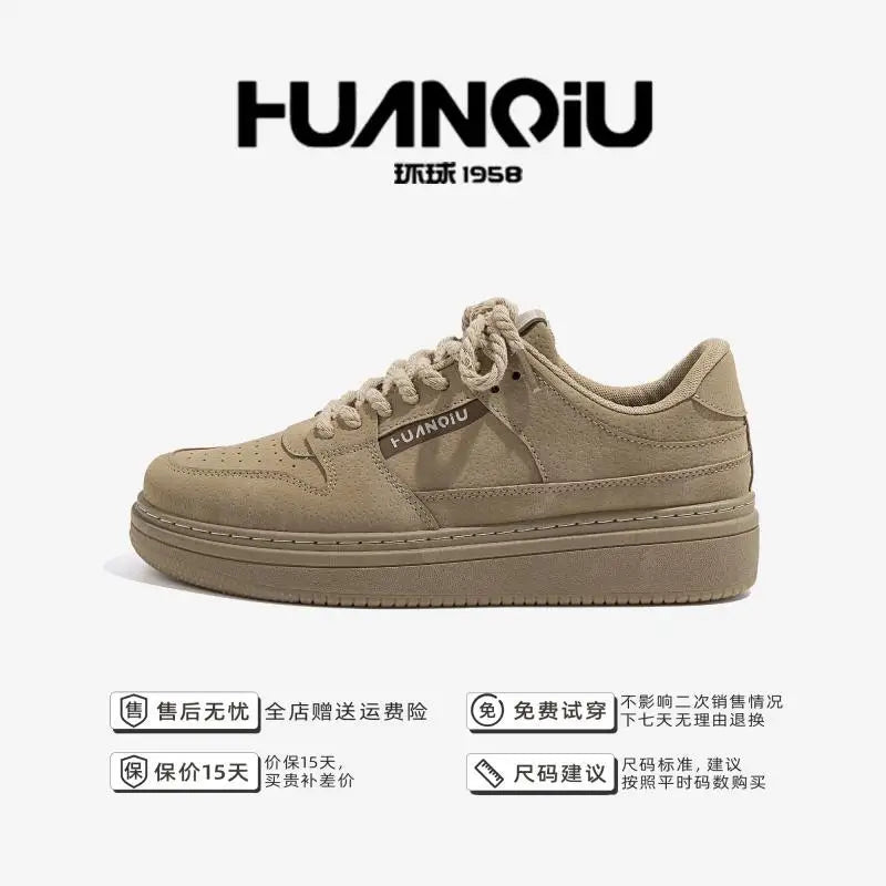 Fashionable Versatile Men's Shoes – Thick Bottom White Casual Sneakers