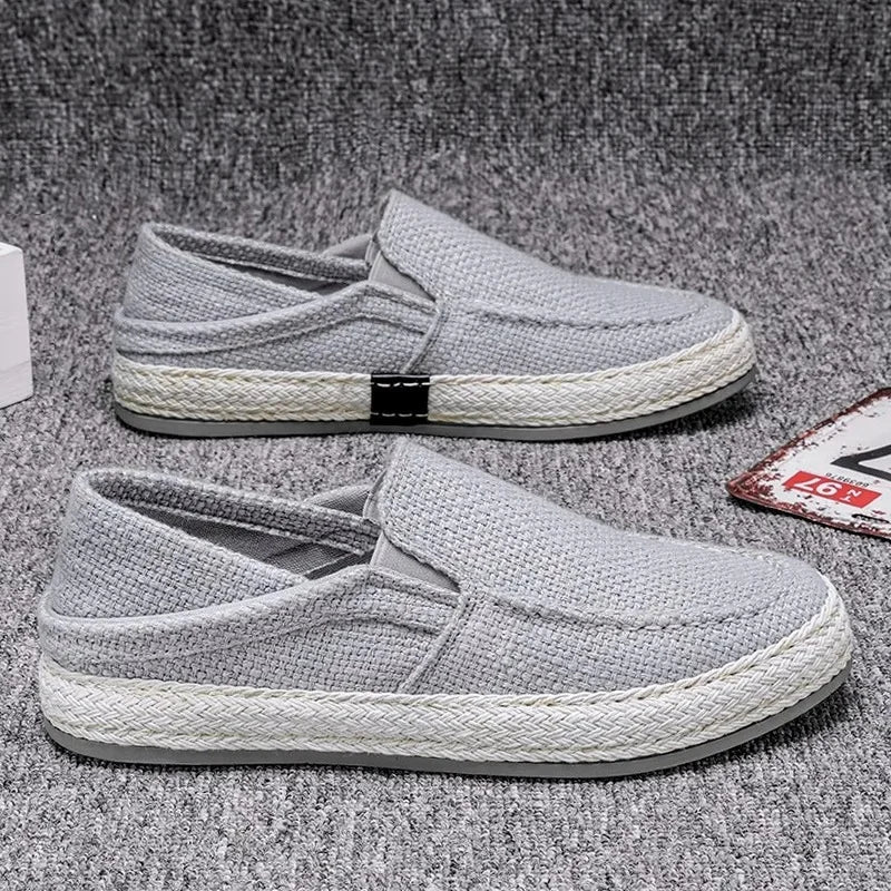 Casual Summer Canvas Men’s Shoes – Linen Fishing Style Slip-Ons 2025