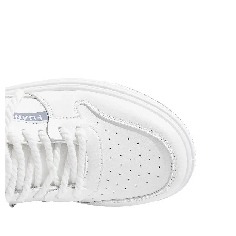 Fashionable Versatile Men's Shoes – Thick Bottom White Casual Sneakers