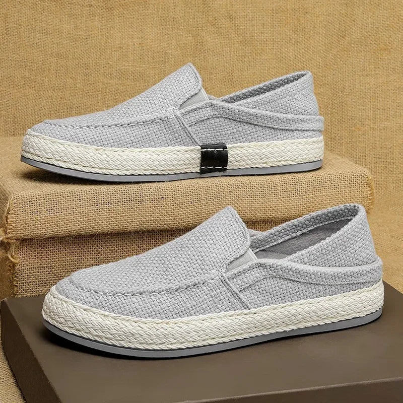 Casual Summer Canvas Men’s Shoes – Linen Fishing Style Slip-Ons 2025