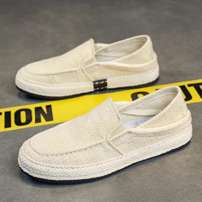 Casual Summer Canvas Men’s Shoes – Linen Fishing Style Slip-Ons 2025